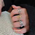 Light Luxury Triple Layer Faux Pearl Zircon Open Ring For Fashion Index Finger Jewelry view 3