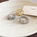 Light Luxury Triple Layer Faux Pearl Zircon Open Ring For Fashion Index Finger Jewelry view 2