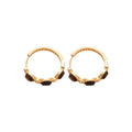 Gold Plated Tiger Eye Zircon Round Geometric Stud Earrings With Silver Pins Maillard Style view 5