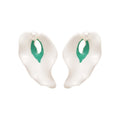 Alloy Calla Lily Petal Stud Earrings And Ring Jewelry Set With Silver Needle Posts view 5