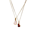 Gold Plated Copper Zircon Double Sided Gourd Pendant Sweater Necklace Light Luxury Geometric Jewelry view 5