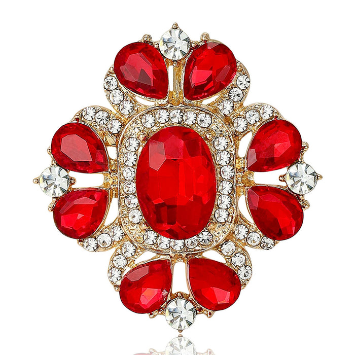 Alloy Glass Rhinestone Brooch Pin For Women's Clothing Accessories