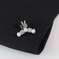 Korean Zircon Faux Pearl Geometric Round Clip-on Earrings For Women Elegant Office Ear Cuffs view 2