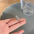 Korean Light Luxury Copper Zircon Paperclip Geometric Clip-on Earrings for Women view 4