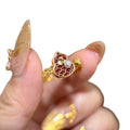 Gold Plated Enamel Gourd Faux Pearl Open Ring New Chinese Retro Geometric Index Finger Jewelry view 5
