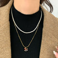 Gold Plated Enamel Horse Faux Pearl Sweater Necklace Light Luxury Zodiac Collarbone Chain view 3