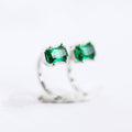 Square Crystal Ear Cuffs in Clear and Green Fashion Jewelry view 3