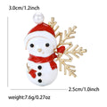 Alloy Enamel White Skating Snowman Brooch Pin For Christmas Apparel view 4