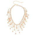 Faux Crystal Rhinestone Tassel Choker Necklace For Women Vintage Court Style Elegant Geometric Design view 5