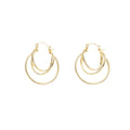 Elegant Luxury Gold Alloy Irregular Hollow Round Multi Ring Layered Hoop Statement Dangle Earrings view 5