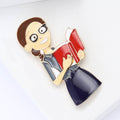 Metal Alloy Plated Enamel Teacher Brooch Pin For Apparel Security view 3