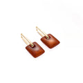 Vintage Square Acrylic Pendant Hoop Drop Earrings For Women Elegant Statement Alloy Ear Buckle Jewelry Earrings view 5