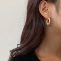 U-Shaped Sparkling Zircon Copper Drop Earrings For Women Minimalist Light Luxury Geometric Daily Wear view 2