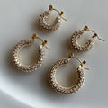 U-Shaped Sparkling Zircon Copper Drop Earrings For Women Minimalist Light Luxury Geometric Daily Wear view 3