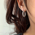 U-Shaped Sparkling Zircon Copper Drop Earrings For Women Minimalist Light Luxury Geometric Daily Wear view 4