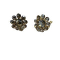 Light Luxury Alloy Gold Plated Rhinestone Flower Petal Clip-on Earrings For Women view 5