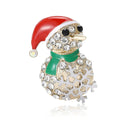 Alloy Rhinestone Enamel Christmas Snowman Brooch Pin For Coat Decoration view 1