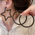 Acrylic Round Star Stud Earrings With Steel Pins Minimalist Everyday Versatile Style view 1