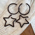 Acrylic Round Star Stud Earrings With Steel Pins Minimalist Everyday Versatile Style view 2