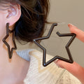 Acrylic Round Star Stud Earrings With Steel Pins Minimalist Everyday Versatile Style view 3
