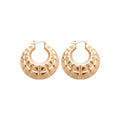 Metal Smooth Textured Round Hoop Earrings For Women European Style Light Luxury Geometric Jewelry view 5