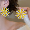 Iron Pin Dopamine Enamel Flower Stud Earrings Simple Sweet Versatile Light Luxury Jewelry view 3