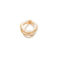 Gold Plated Multi Layer Faux Pearl Open Bangle Ring Light Luxury Geometric Jewelry view 5