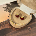 Vintage Luxury Red Persimmon Fruit Enamel Alloy Studs For Women Autumn Winter Elegant Fashion Earrings view 4