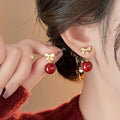 Elegant Resin Bow Round Stud Earrings Minimalist Light Luxury Fashion Jewelry view 1