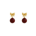 Elegant Resin Bow Round Stud Earrings Minimalist Light Luxury Fashion Jewelry view 5