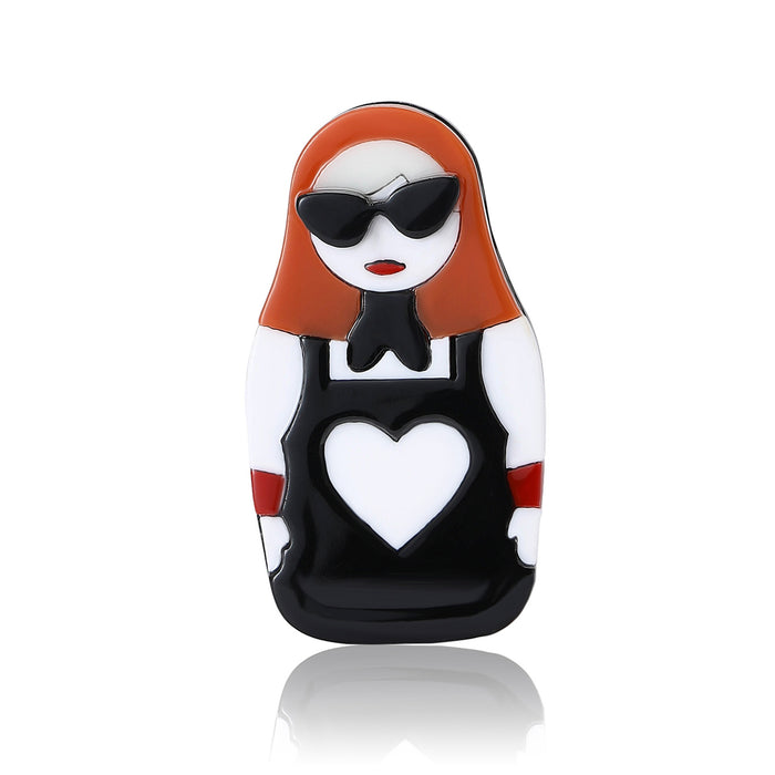 Alloy Acrylic Sunglasses Lady Brooch Pin For Womens Apparel