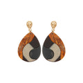 Silver Needle Acetate Spliced Teardrop Pendant Drop Earrings Retro Ethnic Hong Kong Style view 5