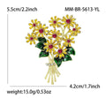 Alloy Daisy Bouquet Brooch Pin For Elegant Women's Apparel view 5