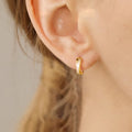 Korean Minimalist Cross Oil Painted Ear Cuffs For Women, Niche Commuter Style Fashion Earrings view 3
