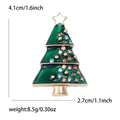 Alloy Rhinestone Enamel Christmas Tree Brooch Pin For Festive Wear view 4
