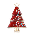 Alloy Rhinestone Enamel Christmas Tree Brooch Pin For Festive Wear view 1
