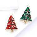 Alloy Rhinestone Enamel Christmas Tree Brooch Pin For Festive Wear view 3