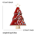 Alloy Rhinestone Enamel Christmas Tree Brooch Pin For Festive Wear view 5
