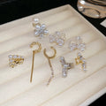 Light Luxury Faux Pearl Zircon Bow Flower Clip-on Earrings For Women view 4