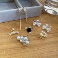 Light Luxury Faux Pearl Zircon Bow Flower Clip-on Earrings For Women view 2