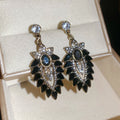 Vintage Style Alloy Flower Leaf Rhinestone Drop Earrings With Silver Needle Elegant Fashion Jewelry view 3