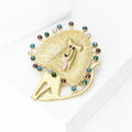 Matte Gold Alloy Lion Brooch Pin For Women Clothing Decoration view 2