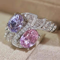 Bling Irregular Statement Ring For Women Oval Sparkling Fashion Jewelry New Design view 3