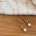 Metal Enamel Beaded Double Sided Flower Sweater Necklace Elegant Old Money Clavicle Chain view 3