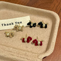 Alloy Flocked Pony Stud Earrings Vintage Casual Horse Animal Jewelry For Autumn Winter view 4