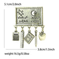 Alloy Compass Brooch Pin For Creative Stationery Style Apparel view 4