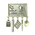 Alloy Compass Brooch Pin For Creative Stationery Style Apparel view 2