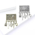 Alloy Compass Brooch Pin For Creative Stationery Style Apparel view 3