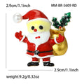 Enamel Alloy 3D Santa Claus Brooch For Christmas Apparel Gifts view 5