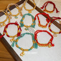 Light Luxury Woven Red Cord Alloy Enamel Horse Bangle For Women Chinese Retro Zodiac Jewelry view 2
